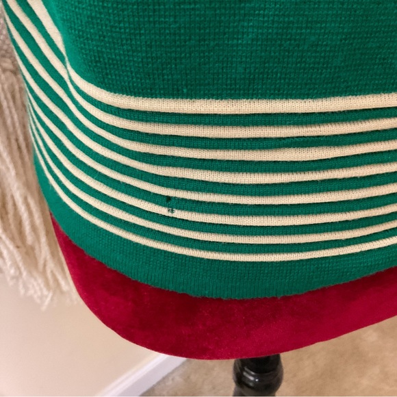Vintage Heftco Knitwear Retro Sweater 3/4 Length Sleeve 100% Wool Green Beige - Picture 10 of 14